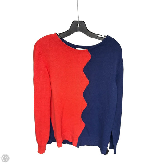 Sweater Designer By Tory Burch In Blue & Red, Size: M
