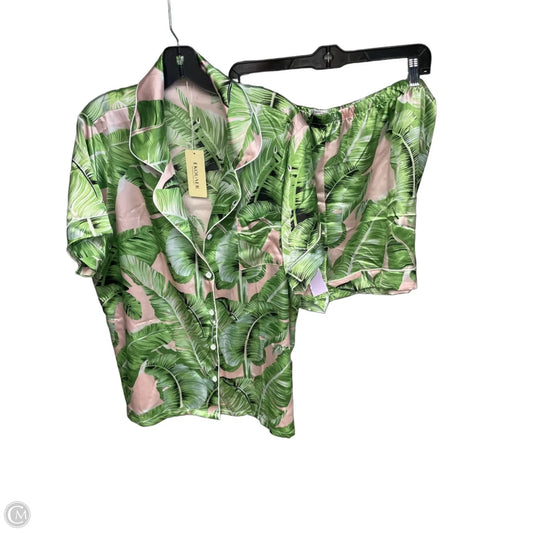 Pajamas 2pc By Ekouaer In Tropical Print, Size: 2x