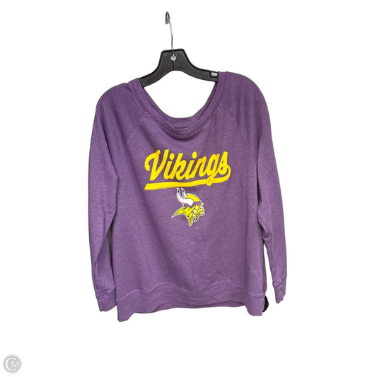 Athletic Sweatshirt Crewneck By Nfl In Purple & Yellow, Size: Xl