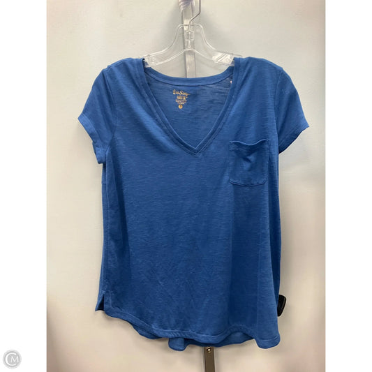 Top Short Sleeve Designer By Lilly Pulitzer In Navy, Size: S