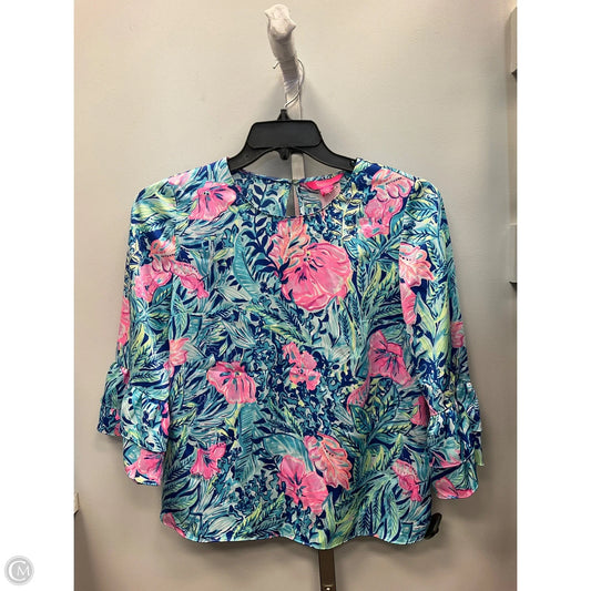 Top Long Sleeve Designer By Lilly Pulitzer In Floral Print, Size: Xs