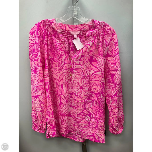Top Long Sleeve Designer By Lilly Pulitzer In Pink, Size: S