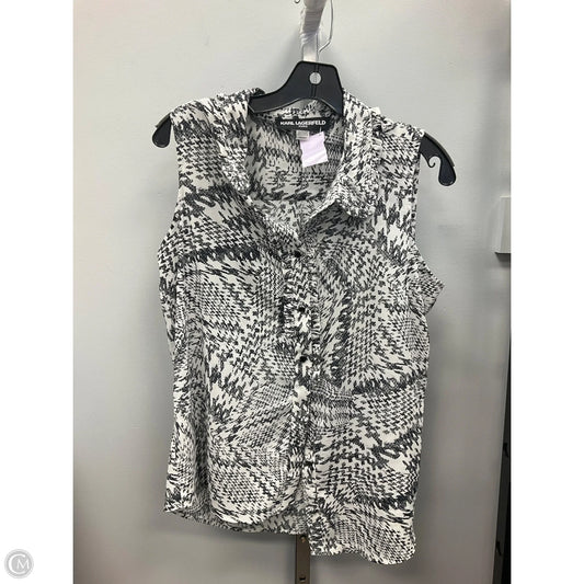 Top Sleeveless Designer By Karl Lagerfeld In Grey, Size: M