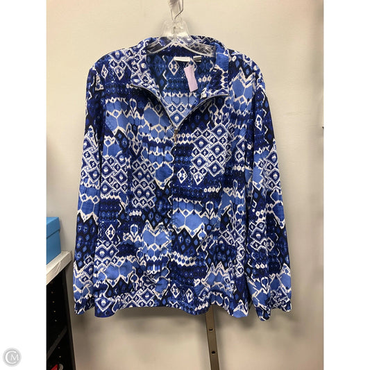 Jacket Other By Chicos In Blue & White, Size: Xl