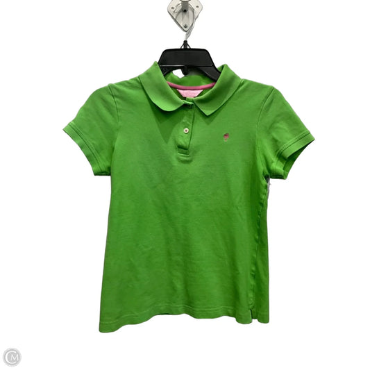 Top Short Sleeve Designer By Lilly Pulitzer In Green, Size: M