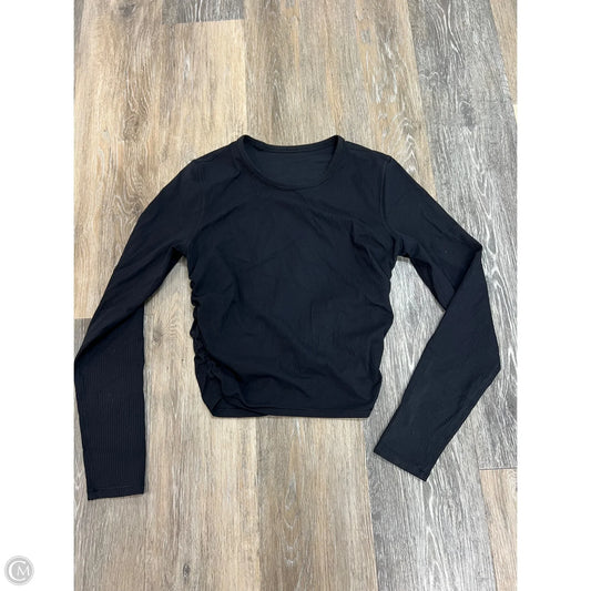 -Athletic Top Long Sleeve Crewneck By Lululemon In Black, Size: S