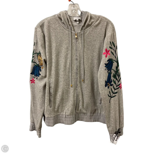Jacket Designer By Escada In Grey, Size: L