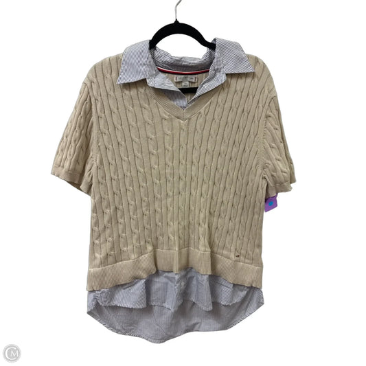 Sweater Short Sleeve By Tommy Hilfiger In Cream, Size: L
