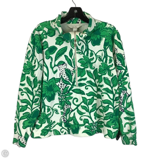 Sweatshirt Designer By Lilly Pulitzer In Green & White, Size: L