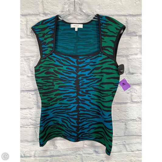 Top Sleeveless Designer By Milly In Zebra Print, Size: L