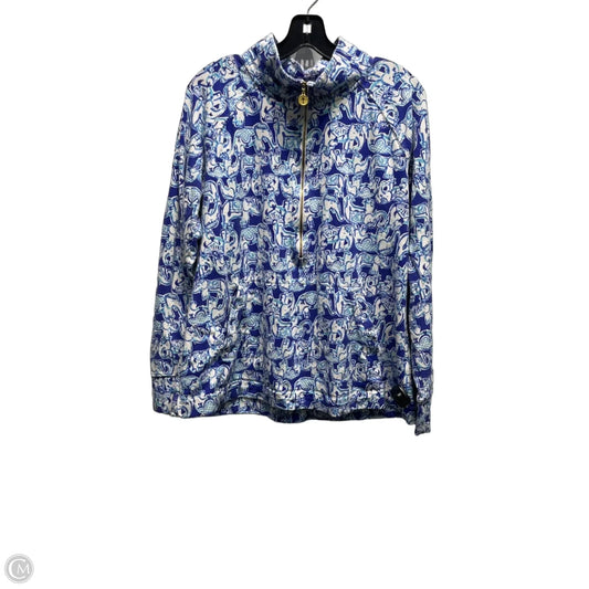 Top Long Sleeve Designer By Lilly Pulitzer In Blue & White, Size: Xl