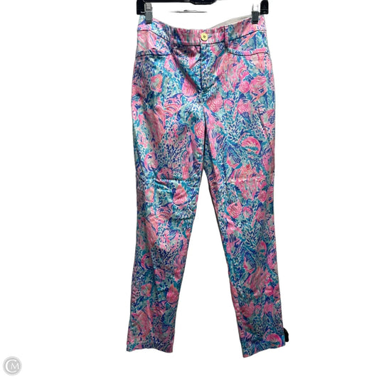 Pants Designer By Lilly Pulitzer In Blue & Pink, Size: 8