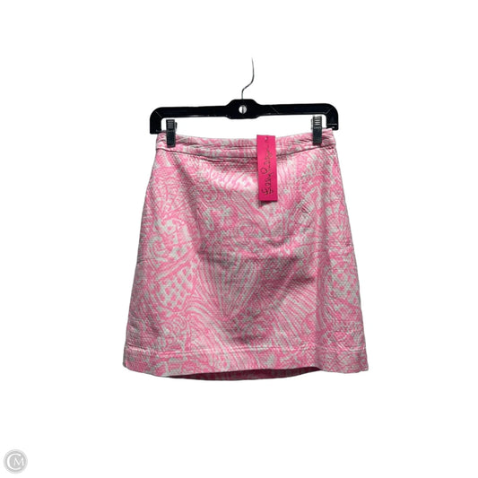Skirt Designer By Lilly Pulitzer In Pink & White, Size: 2