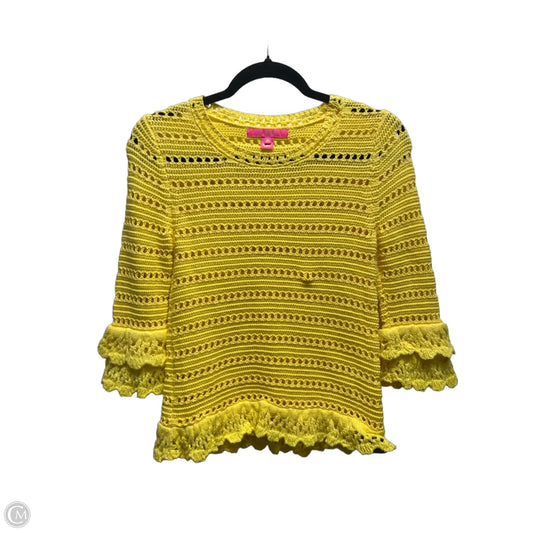 Top Long Sleeve Designer By Lilly Pulitzer In Yellow, Size: Xs