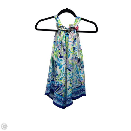 Top Sleeveless Designer By Lilly Pulitzer In Blue & Green, Size: Xs