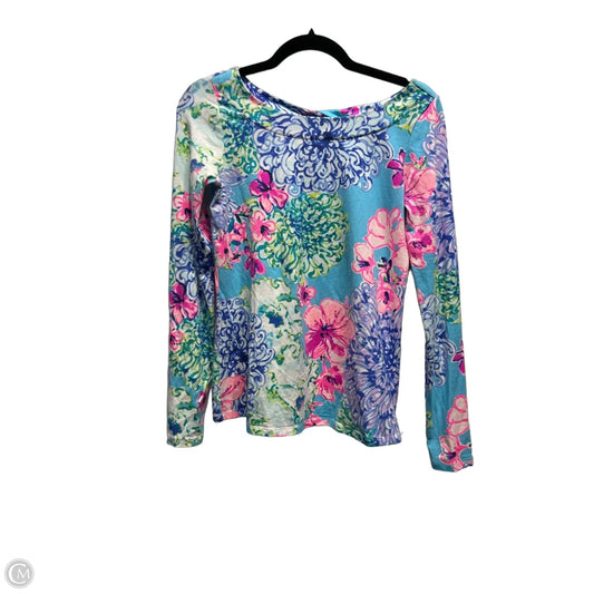 Top Long Sleeve Designer By Lilly Pulitzer In Blue & Pink, Size: Xs