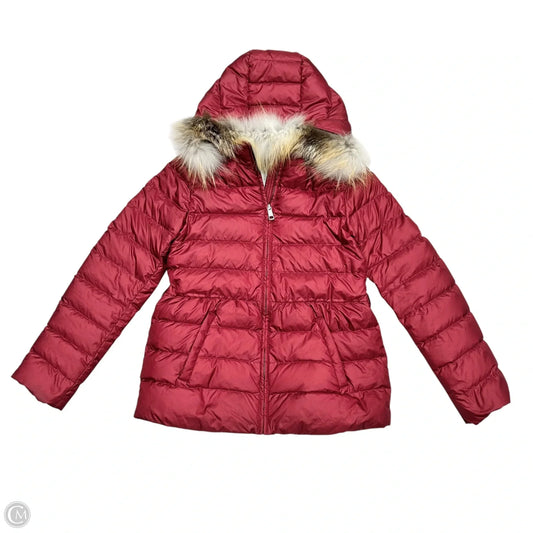 Coat Luxury Designer By Burberry In Red, Size: Xs