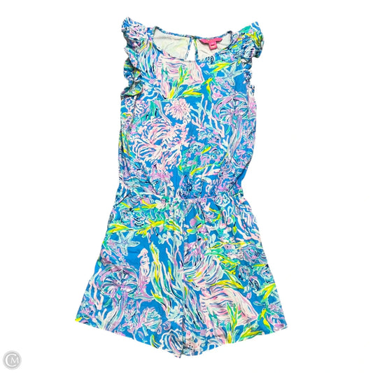Romper Designer By Lilly Pulitzer In Blue & Purple, Size: S