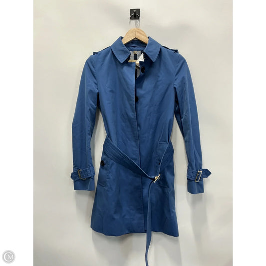 Coat Luxury Designer By Burberry In Blue, Size: 2