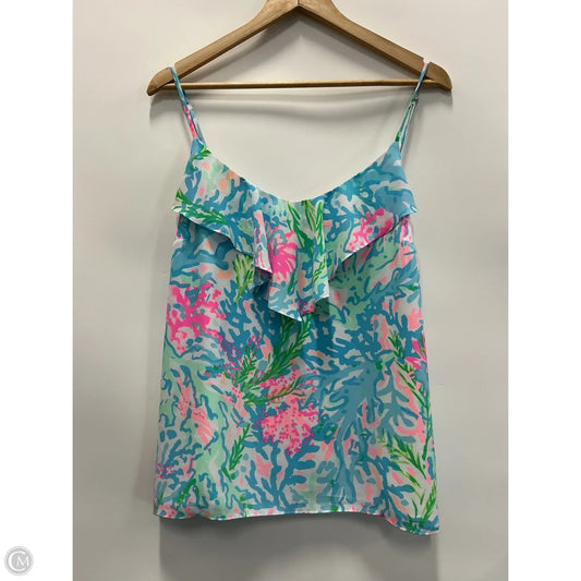 Top Sleeveless Designer By Lilly Pulitzer In Blue & Green, Size: Xl