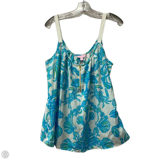 Top Sleeveless Designer By Lilly Pulitzer In Blue & White, Size: Xl