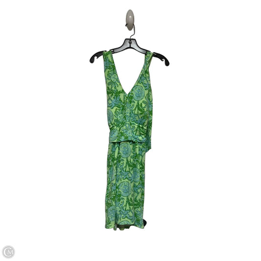 Romper Designer By Lilly Pulitzer In Blue & Green, Size: M