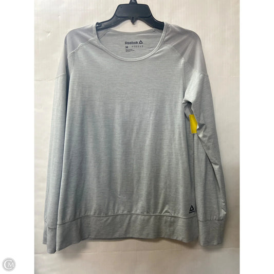 Athletic Top Long Sleeve Crewneck By Reebok In Grey, Size: M