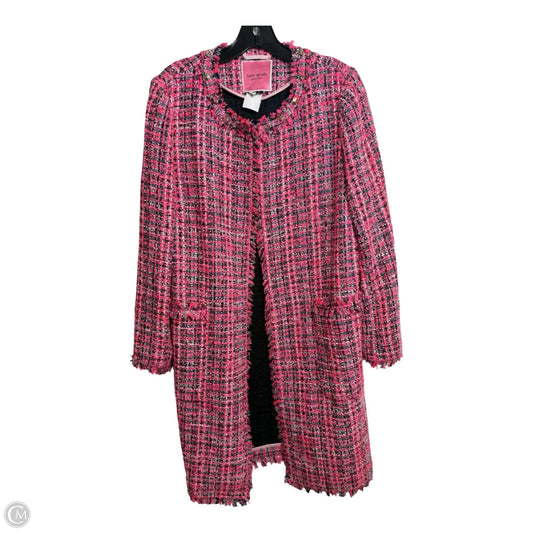 Tweed jacket Coat Designer By Kate Spade In Pink, Size: 10