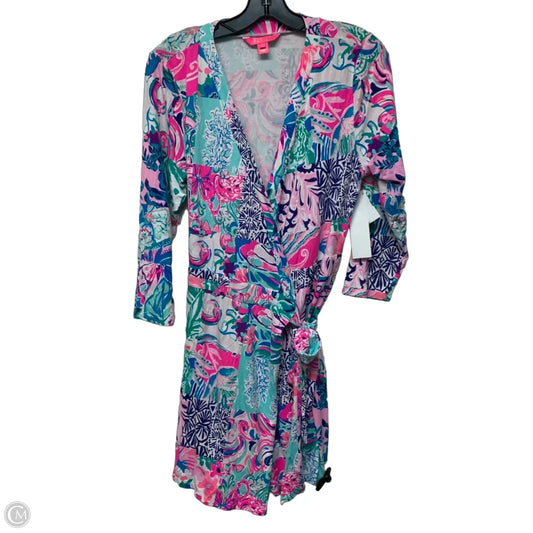 Romper Designer By Lilly Pulitzer In Blue & Pink, Size: L