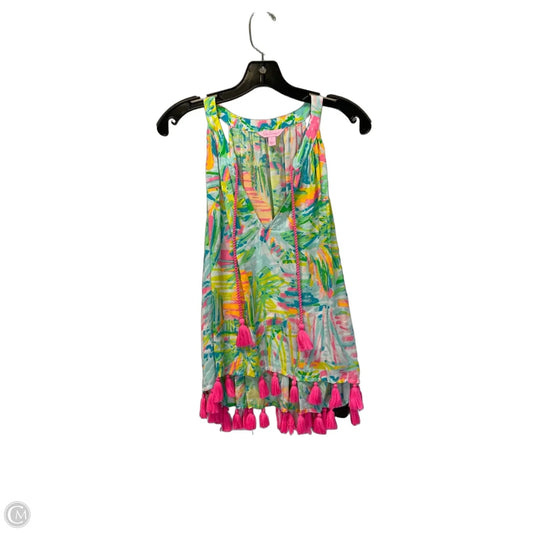 Top Sleeveless Designer By Lilly Pulitzer In Green & Pink, Size: L