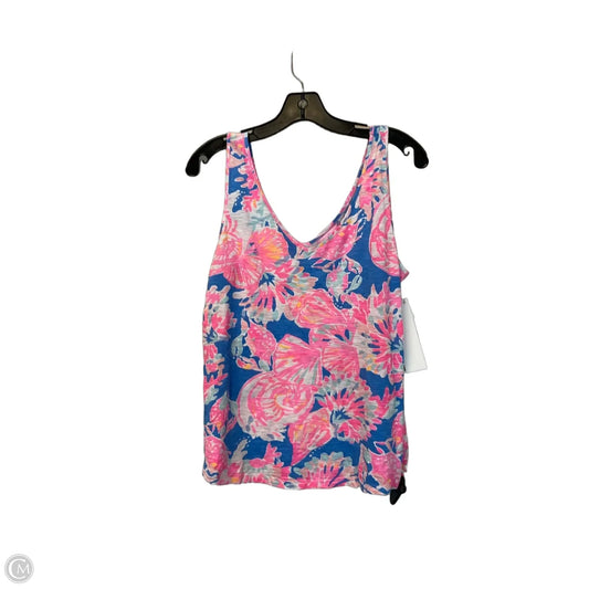 Top Sleeveless Designer By Lilly Pulitzer In Blue & Pink, Size: M