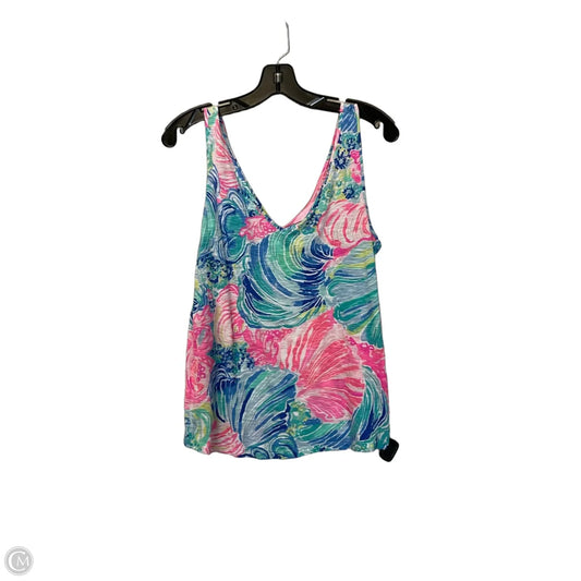 Top Sleeveless Designer By Lilly Pulitzer In Blue & Pink, Size: M