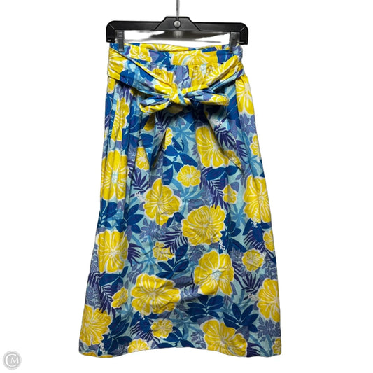 Belted Skirt Designer By Lilly Pulitzer In Floral Print, Size: 8