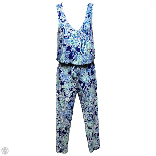 Paulina Jumpsuit Designer By Lilly Pulitzer In Blue & Green, Size: XS