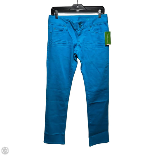 Worth Straight Jeans Designer By Lilly Pulitzer In Cyan Blue, Size: 6