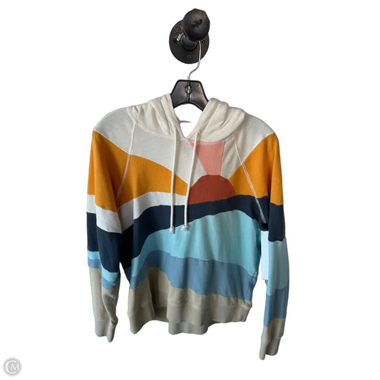 Sweatshirt Hoodie By Faherty In Blue & Yellow, Size: M