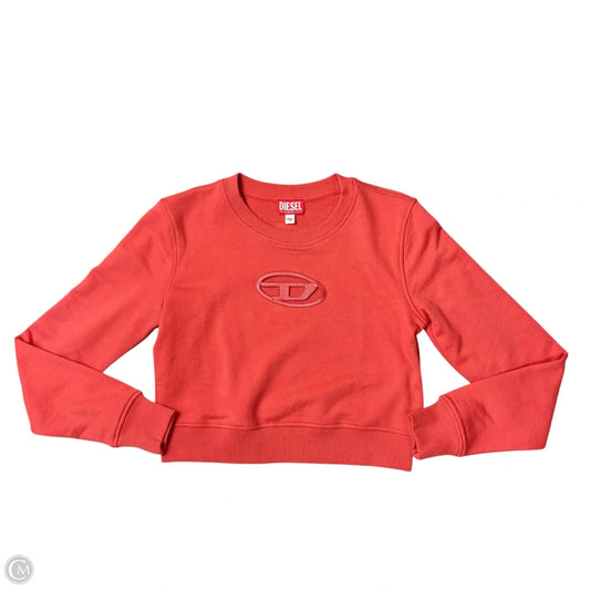 Athletic Sweatshirt Crewneck By Diesel In Orange, Size: L