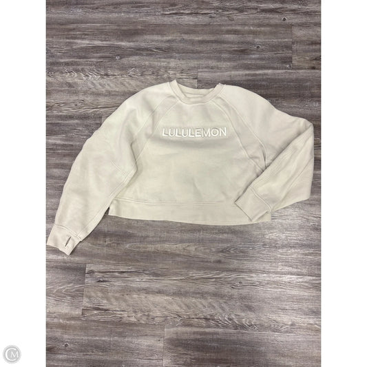 Athletic Sweatshirt Crewneck By Lululemon In Cream, Size: S