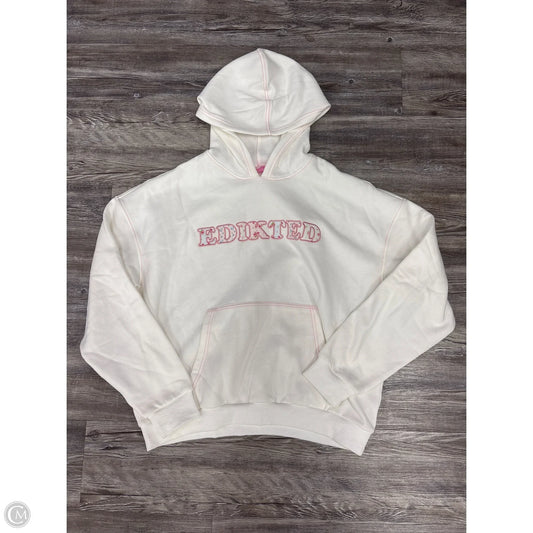 Sweatshirt Hoodie By Edikted In White, Size: L