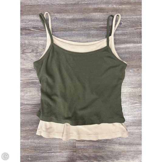 Top Sleeveless By Pilcro In Cream & Green, Size: M