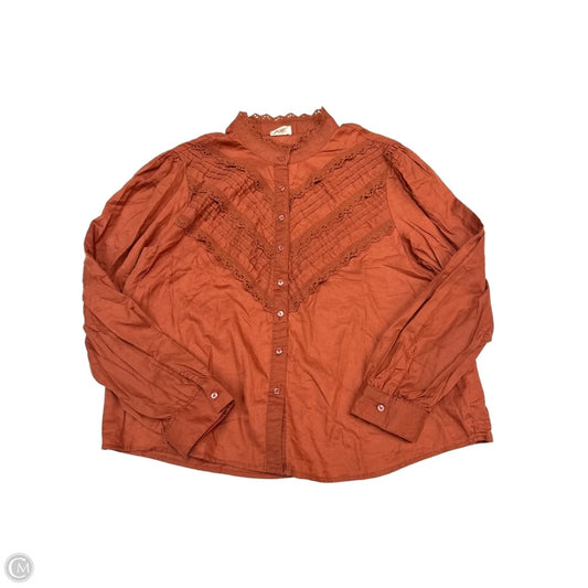 Top Long Sleeve By Ana In Orange, Size: Xl