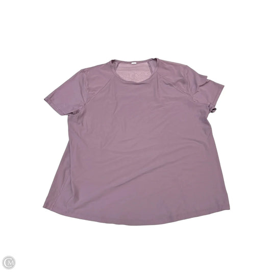 Athletic Top Short Sleeve By Lululemon In Purple, Size: M