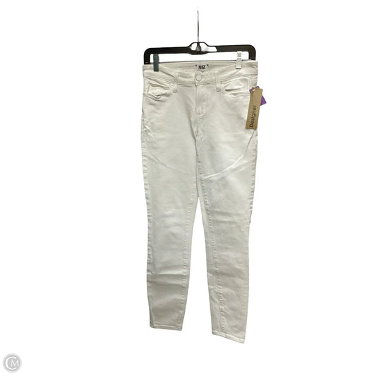 Designer Jeans Straight By Paige In White Denim, Size: 2