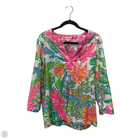 Top Long Sleeve Designer By Lilly Pulitzer In Floral Print, Size: M
