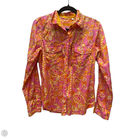 Top Long Sleeve Designer By Lilly Pulitzer In Orange & Pink, Size: S