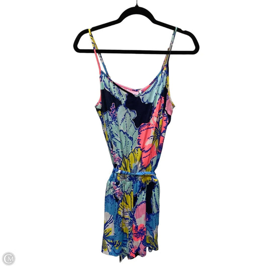 Romper Designer By Lilly Pulitzer In Floral Print, Size: M