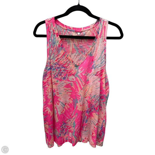 Top Sleeveless Designer By Lilly Pulitzer In Blue & Pink, Size: L