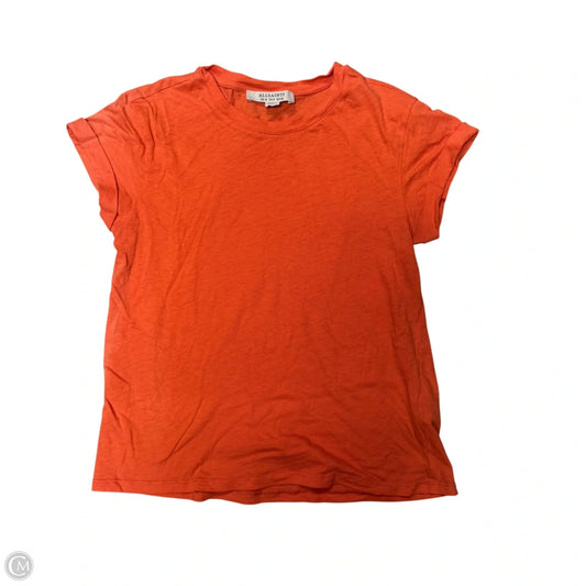 Top Short Sleeve Designer By All Saints In Orange, Size: S
