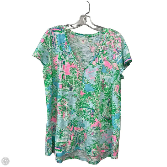 Top Short Sleeve Designer By Lilly Pulitzer In Multi-colored, Size: L
