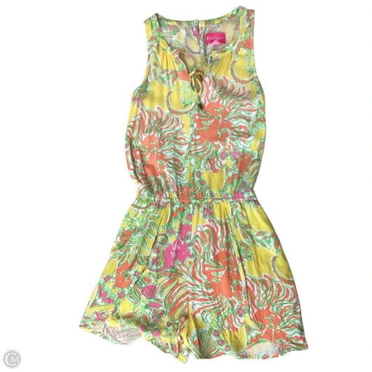 Romper Designer By Lilly Pulitzer In Floral Print, Size: Xs